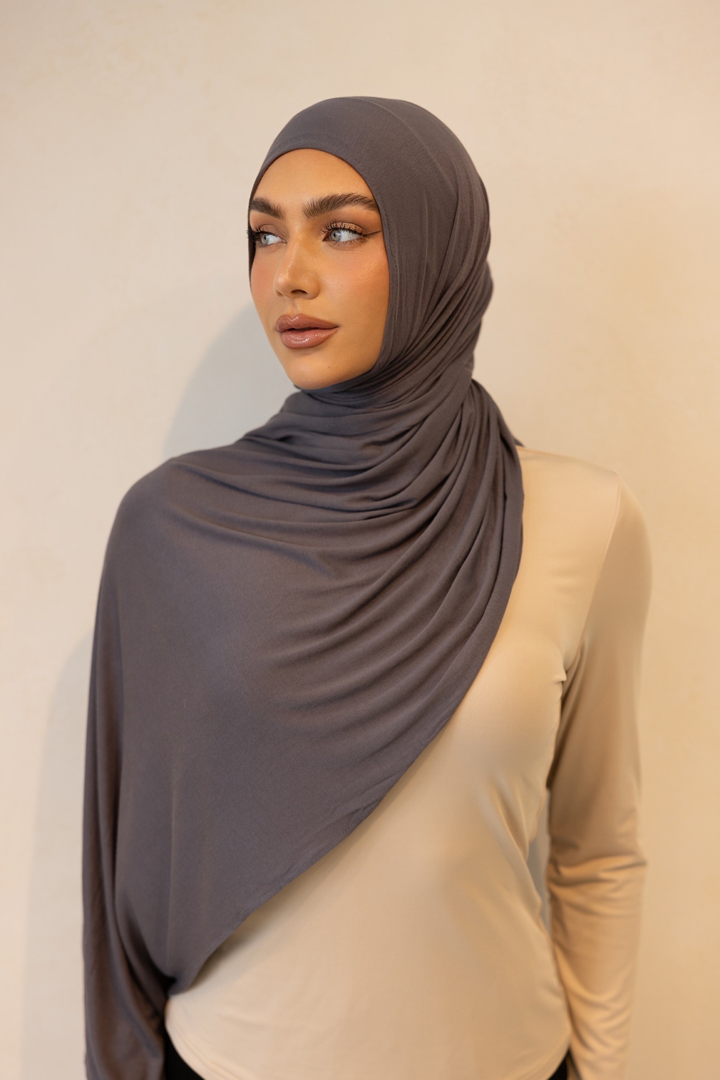 Luxe Jersey Hijab - Charcoal