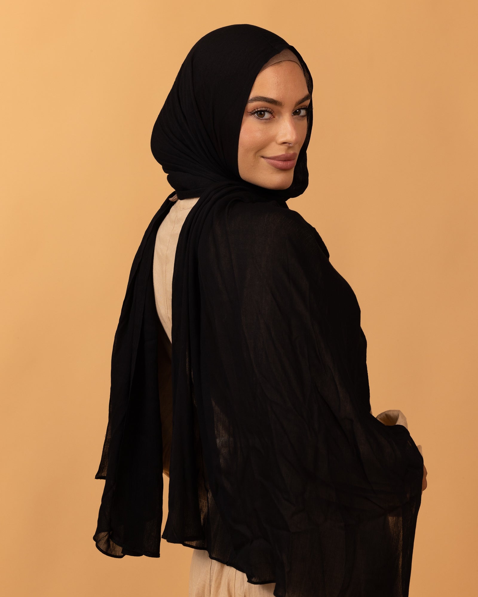 Luxe Pressed Rayon Hijab - Midnight