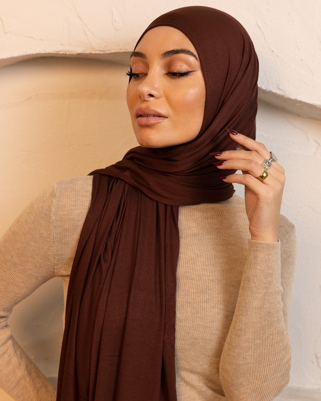 Luxe Jersey Hijab - Chocolate