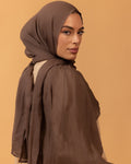 Luxe Pressed Rayon Hijab - Cocoa