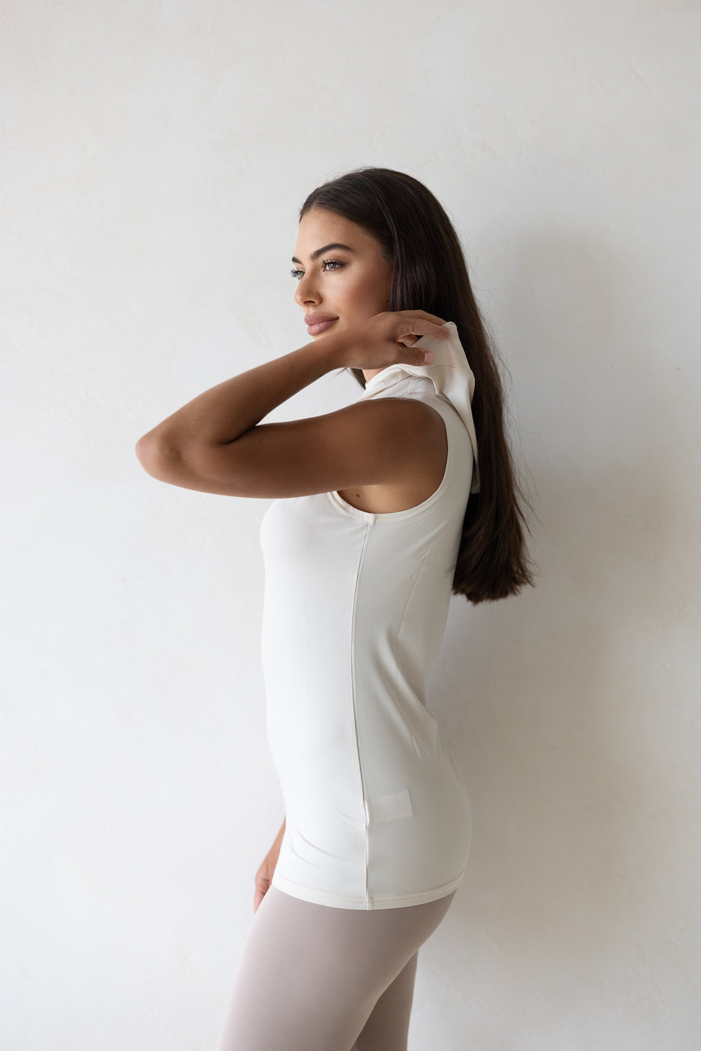 Luxe Hooded Sleeveless Vanilla FINAL SALE