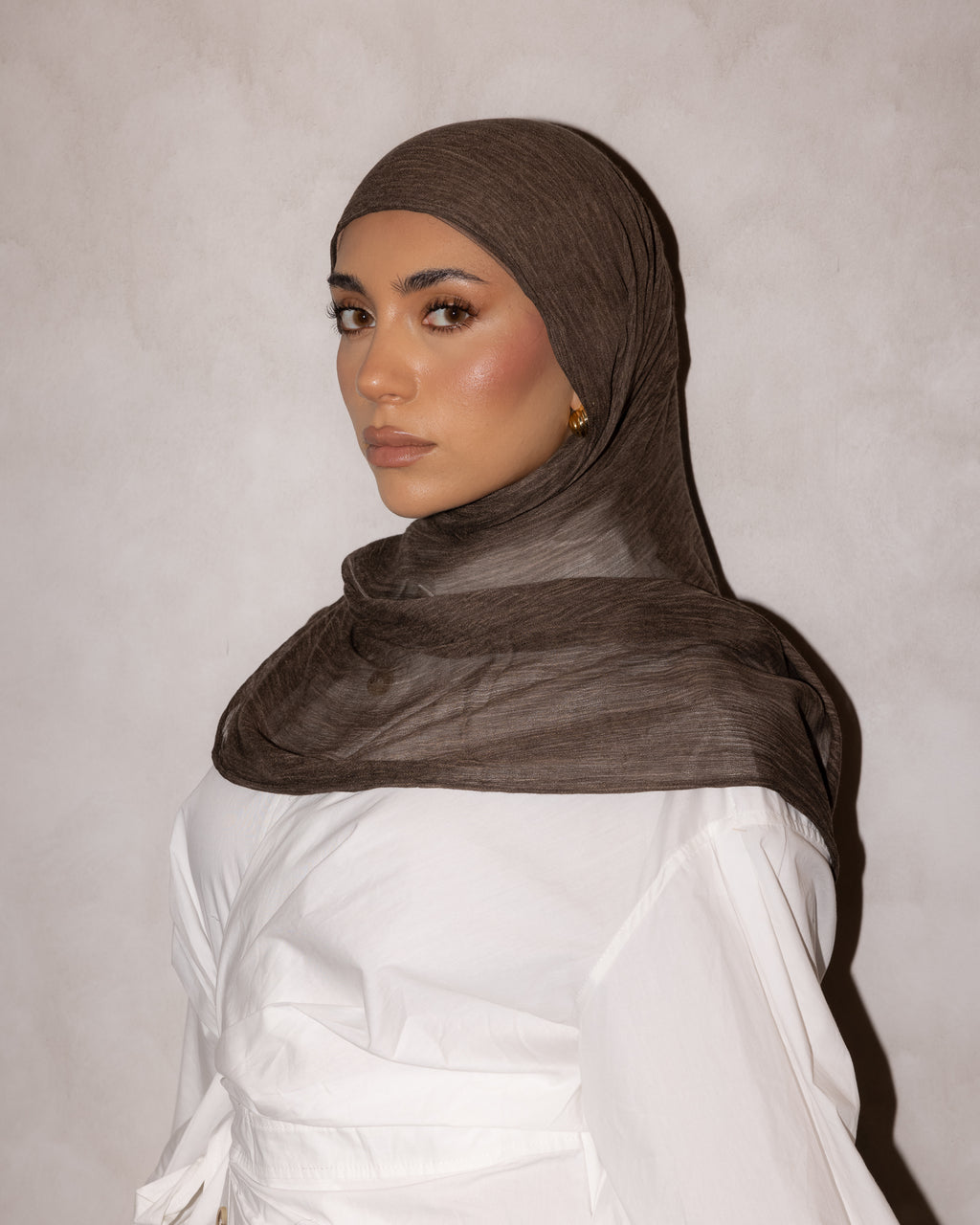 Textured Rayon Hijab - Chocolate