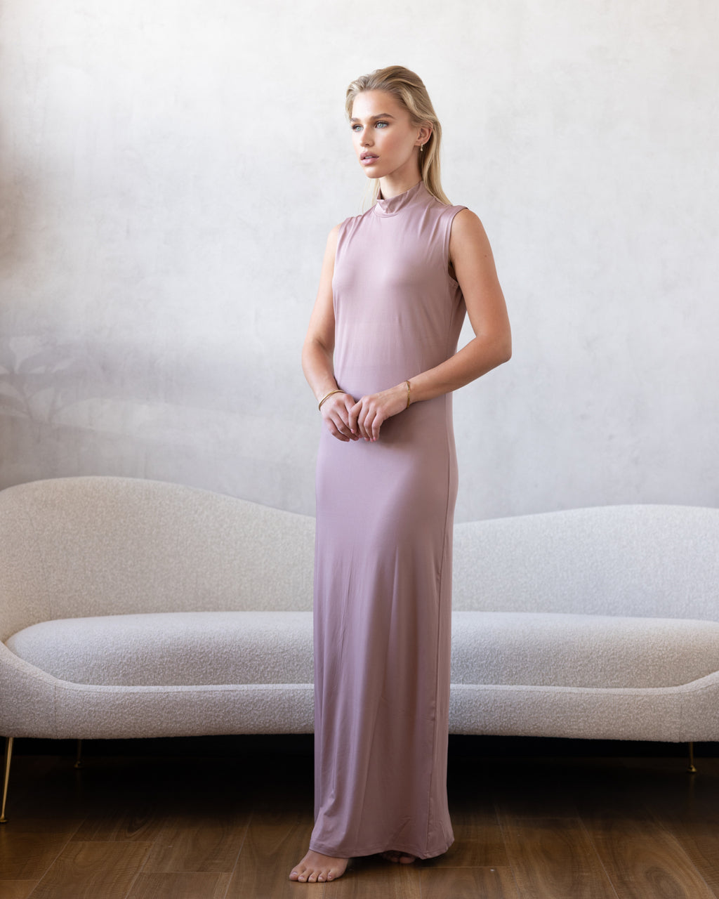 Luxe Sleeveless Slip Dress Berry