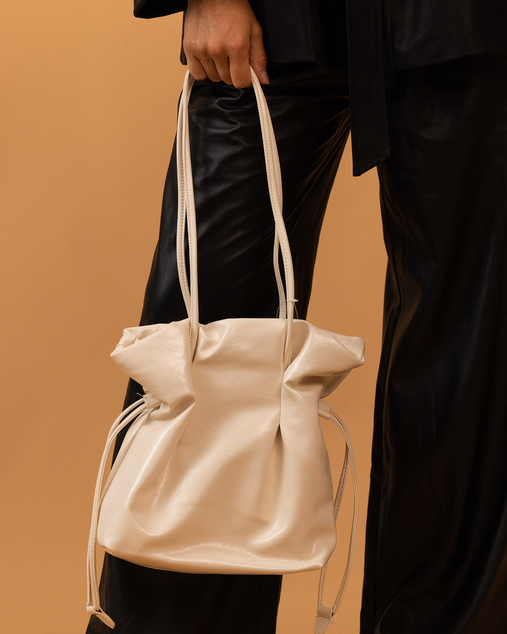 Patent Boho Bag - Vanilla