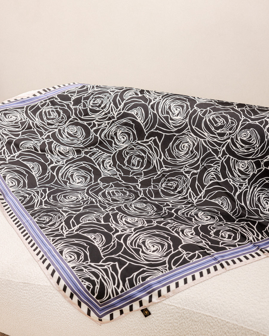 PRINTED SILK BLEND SQUARE SCARF - FLORENCE