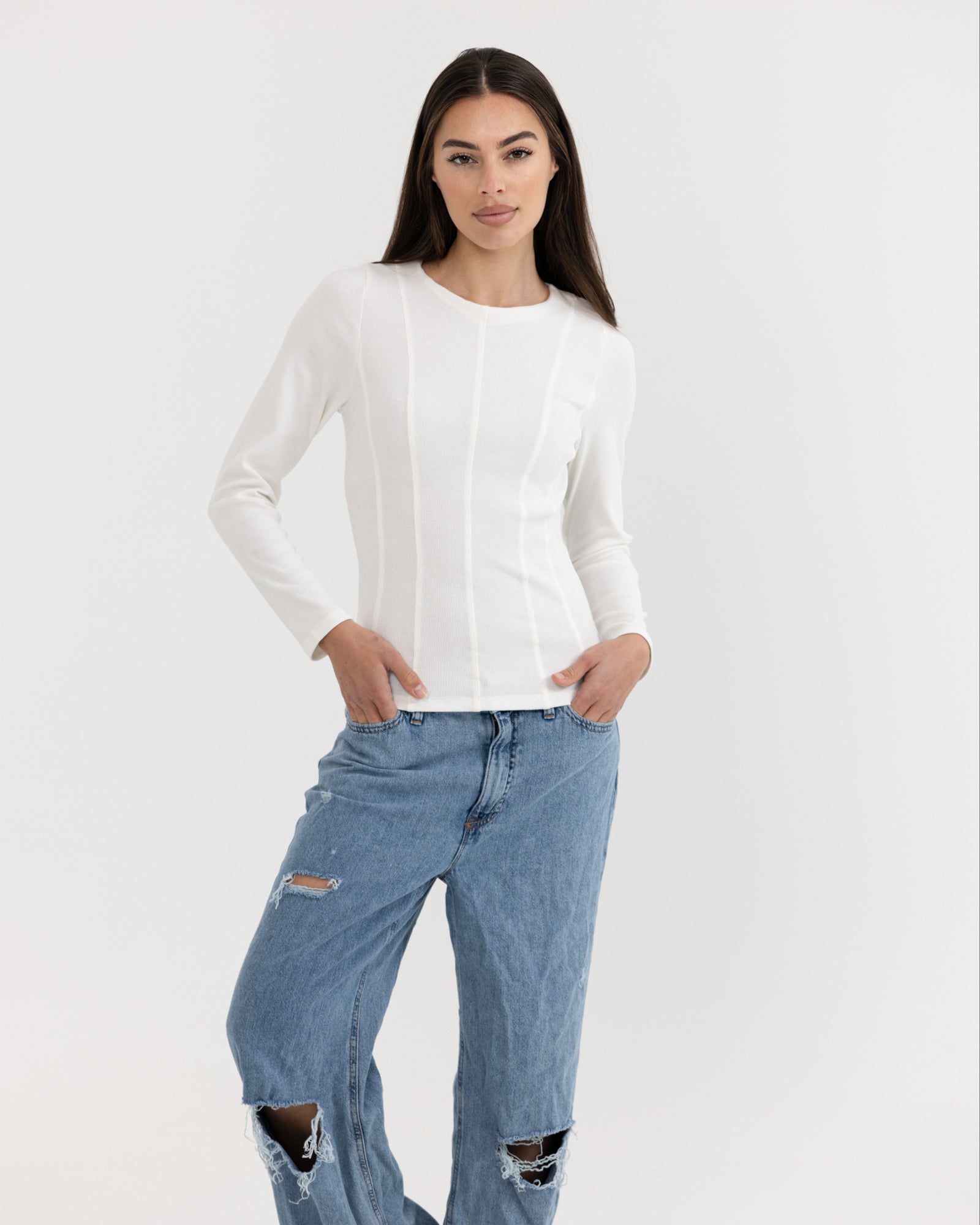 Luxe Rib Panel Top Vanilla