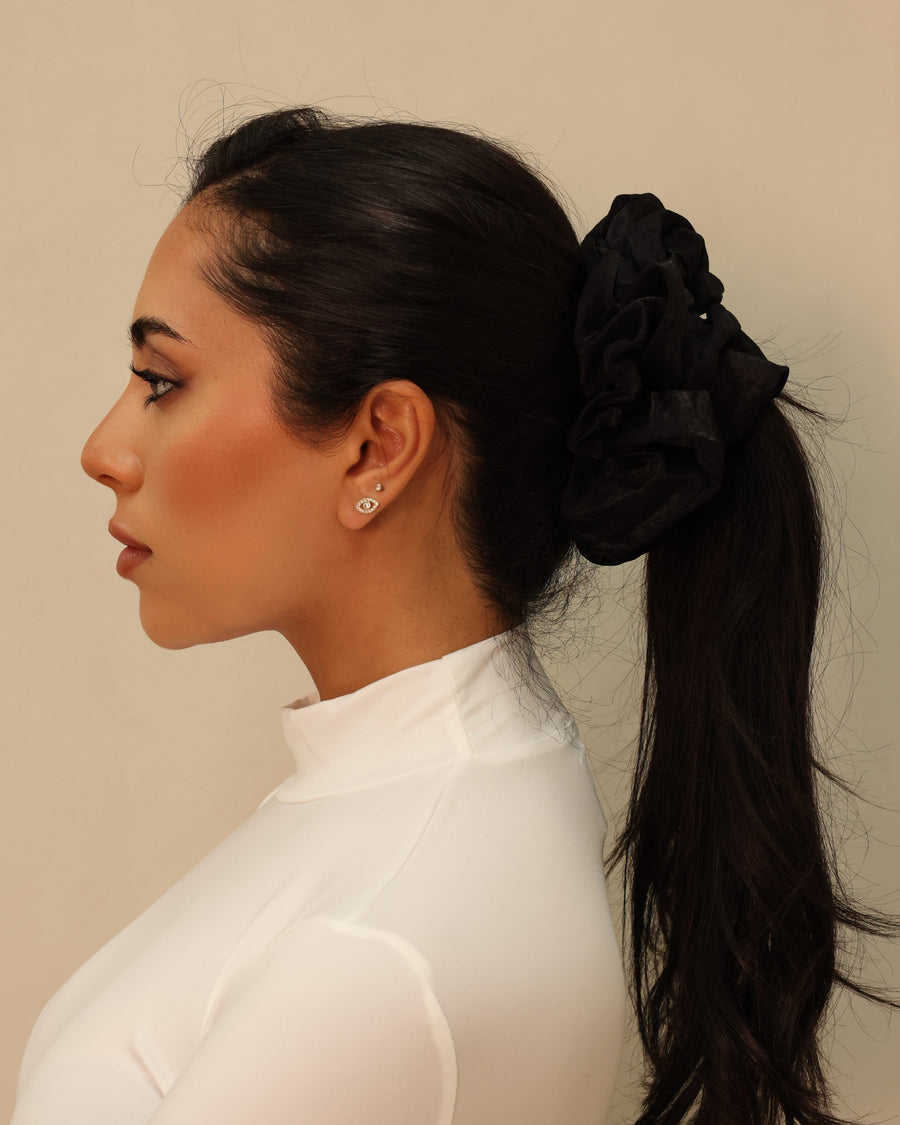 Silk satin scrunchies Midnight