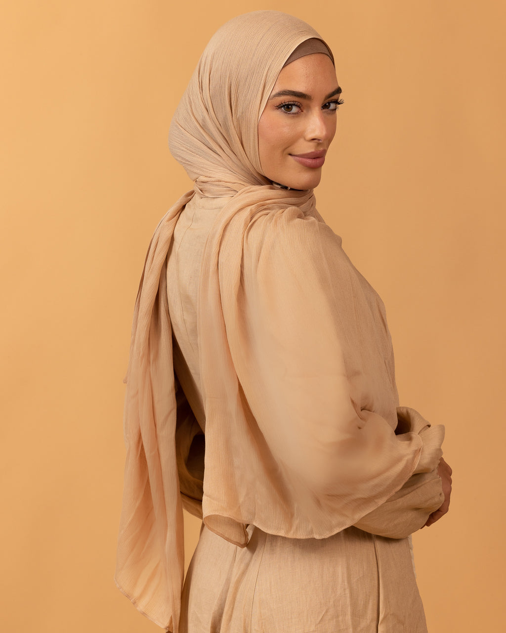 Luxe Pressed Rayon Hijab - Biscuit