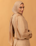 Luxe Pressed Rayon Hijab - Biscuit