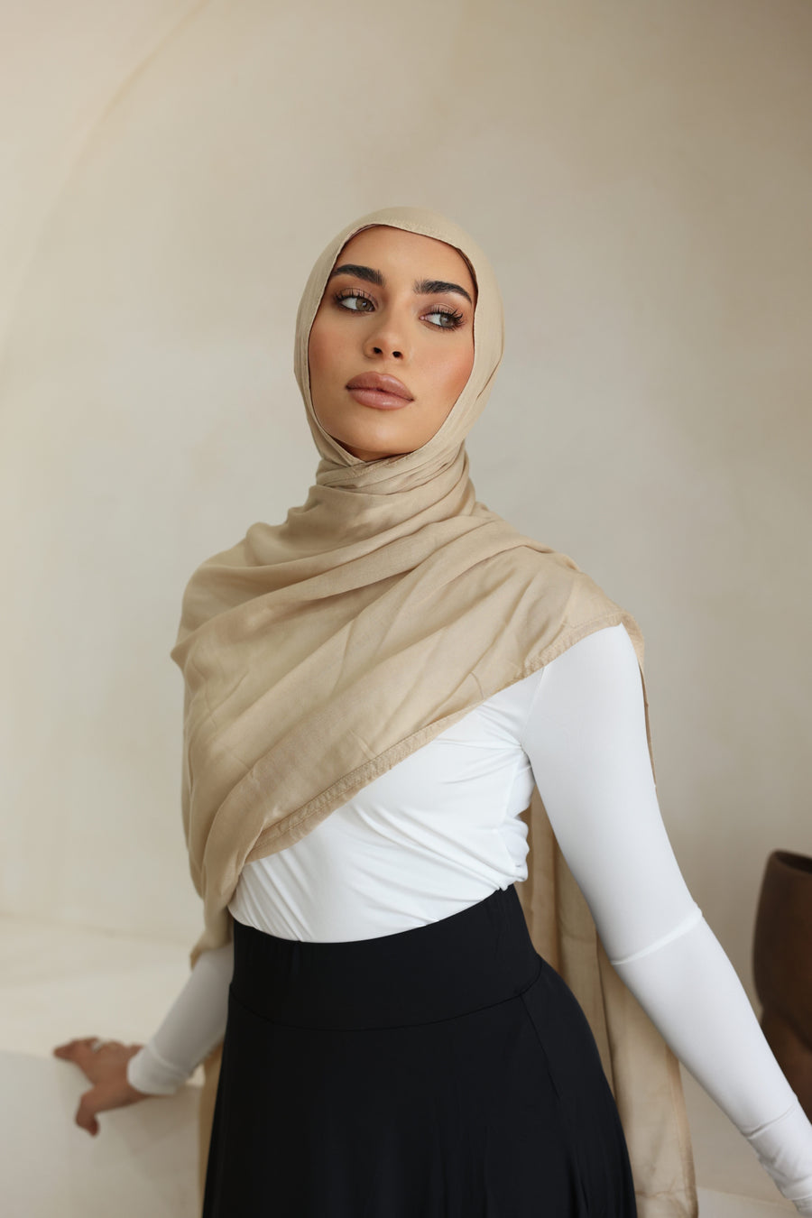 Luxe Double Stitch Hijab Oat