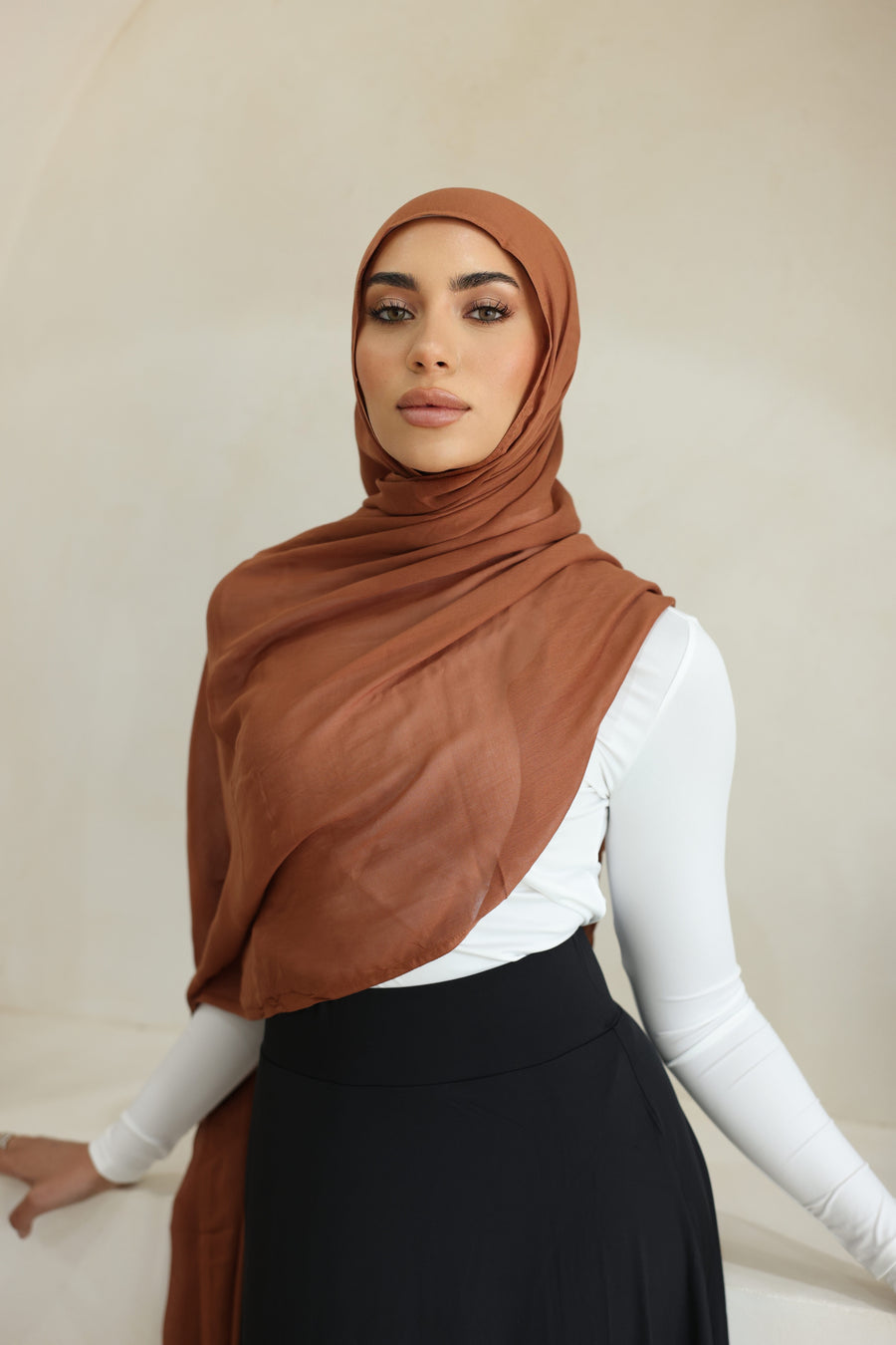 Luxe Double Stitch Hijab Terracotta