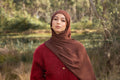 Luxe Rayon Fray Hijab - Saffron 7