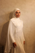 Lace trim modal hijab - Vanilla