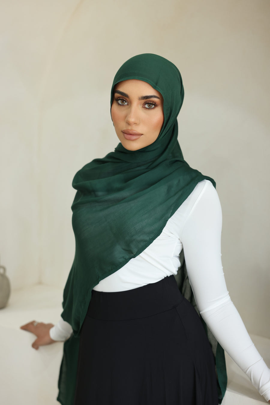 Luxe Double Stitch Hijab Emerald