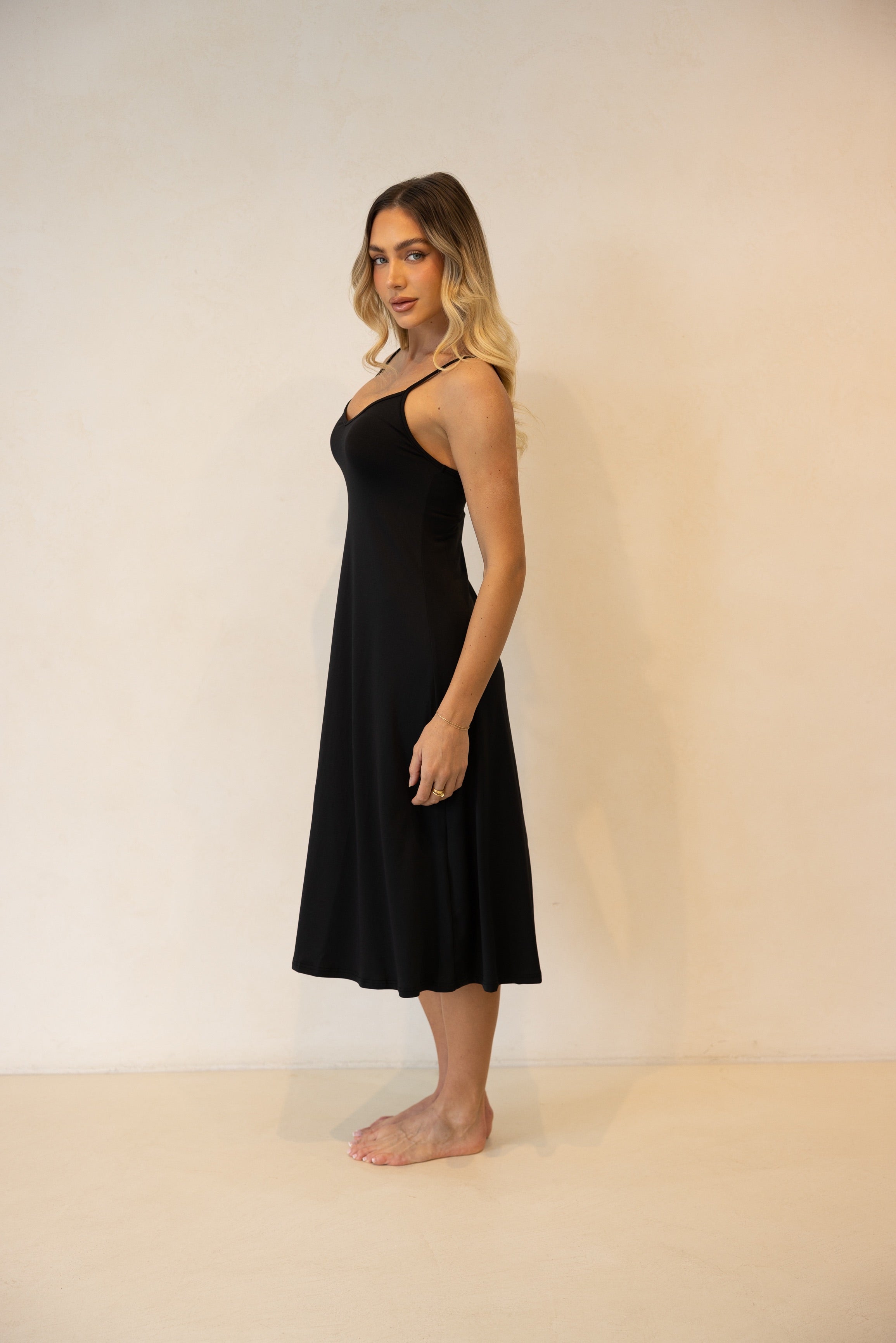 Luxe Cami Slip Dress Midnight