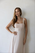 Luxe Box Neck Dress Clay