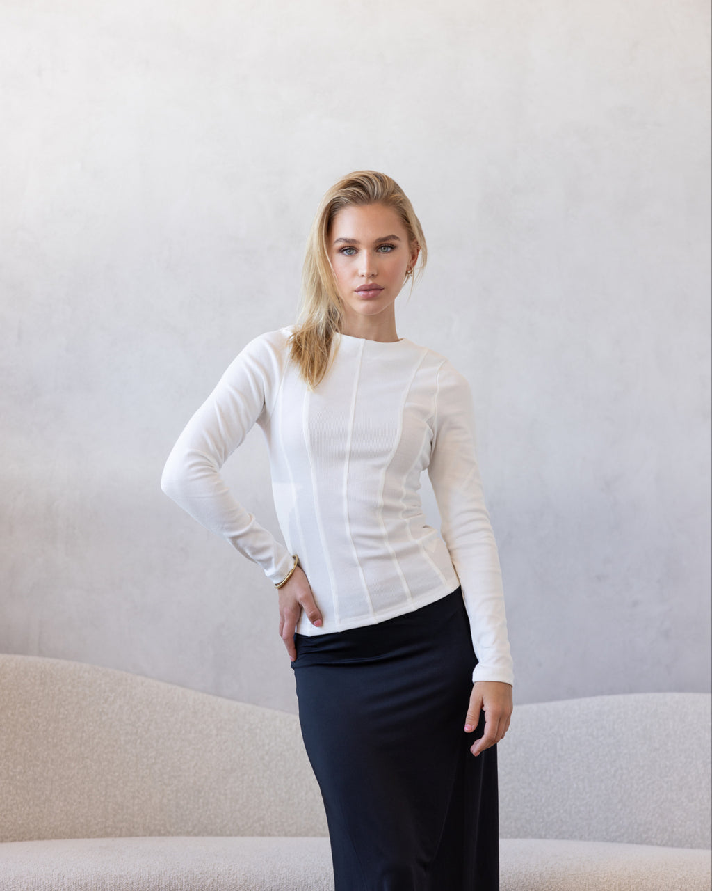 Luxe Rib Panel Top Vanilla