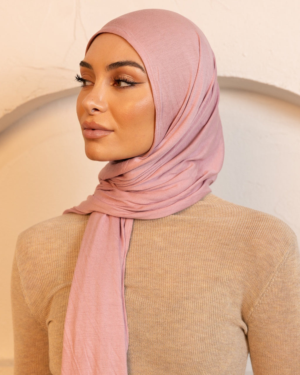 Luxe Jersey Hijab - Rose