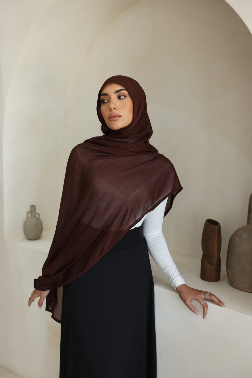 Luxe Double Stitch Hijab Bordeaux