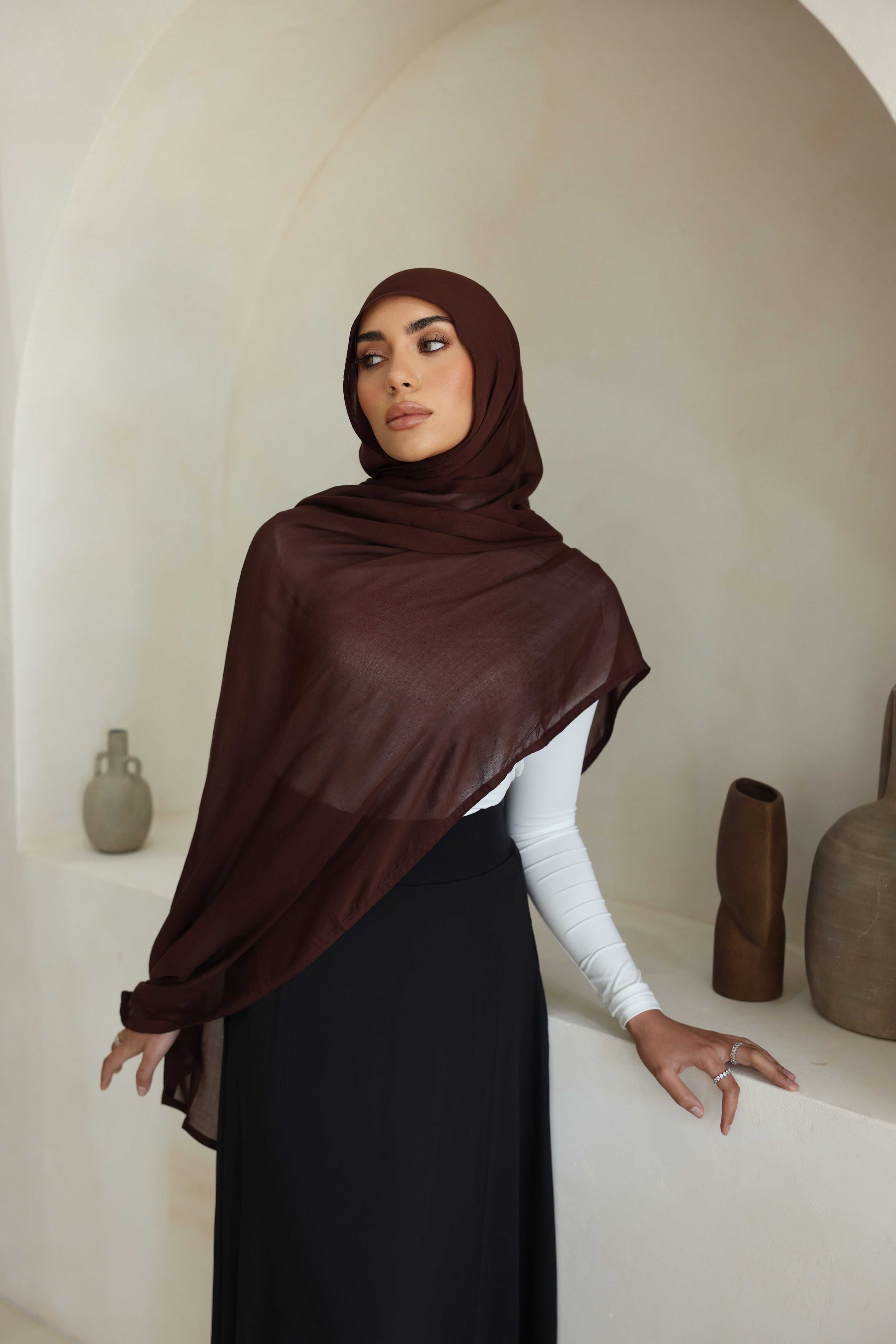 Luxe Double Stitch Hijab Bordeaux