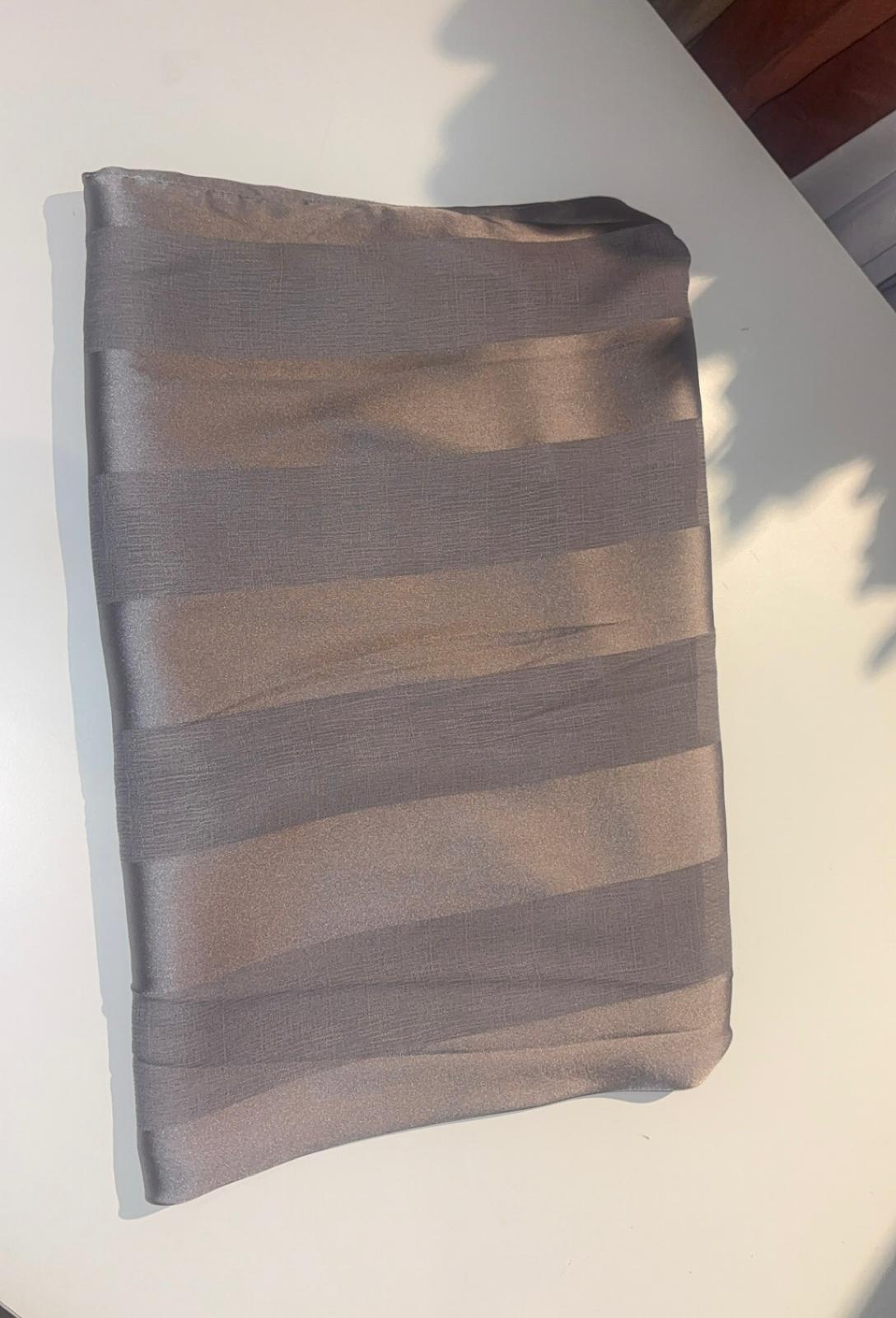 Luxe French Stripe Hijab - Smoke