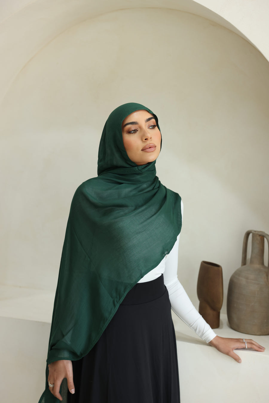 Luxe Double Stitch Hijab Emerald