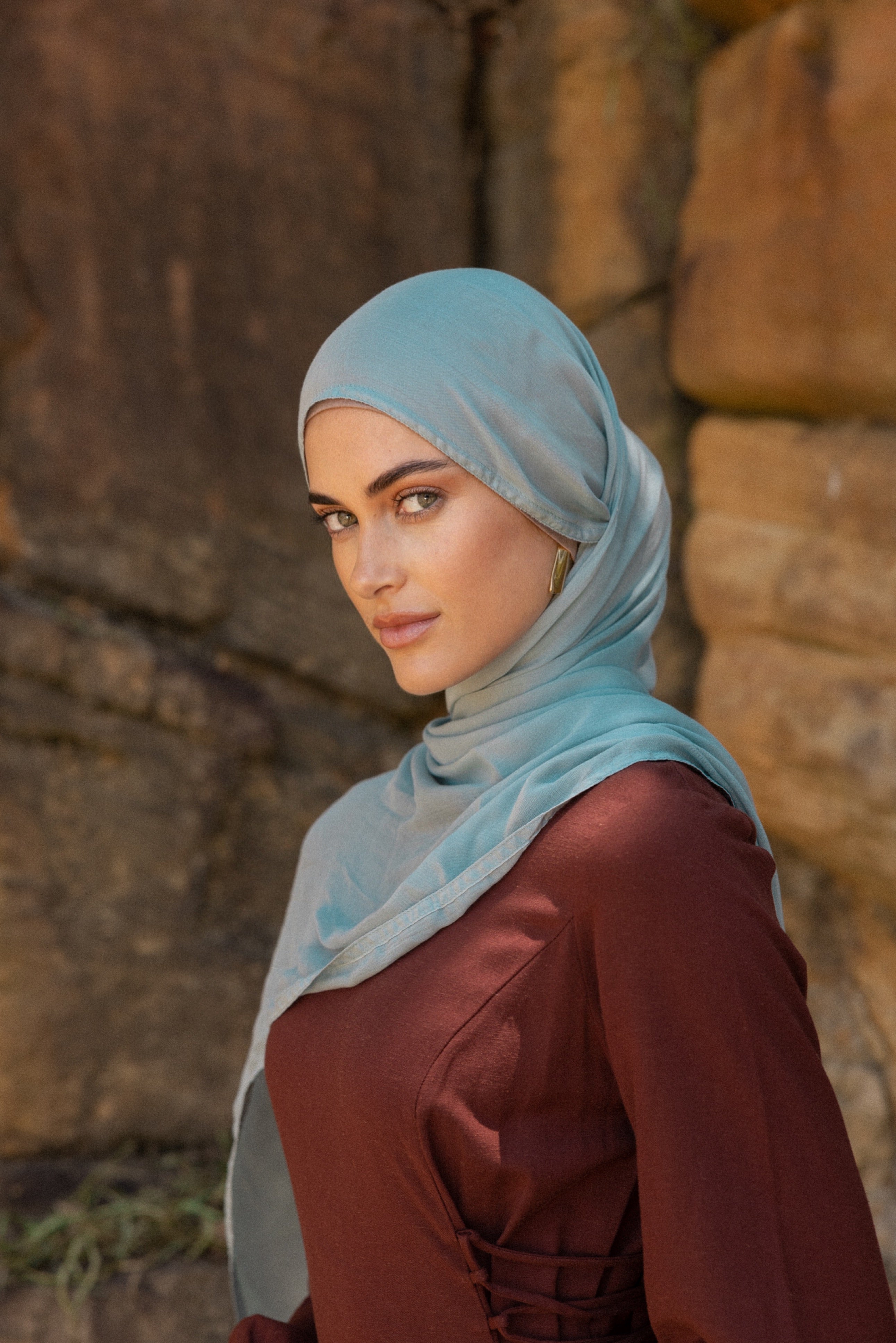 Luxe Double Stitch Hijab Aqua