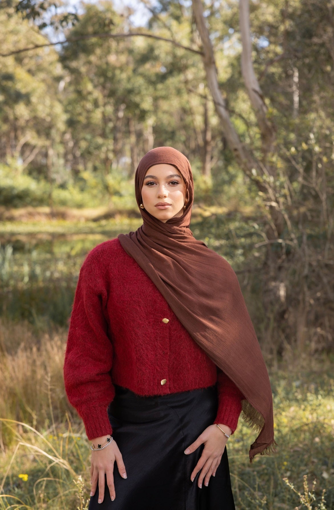Luxe Rayon Fray Hijab - Saffron