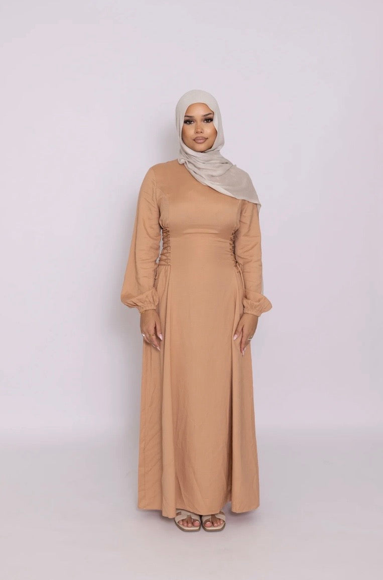 Elara Side Tie Dress - Slate Dust