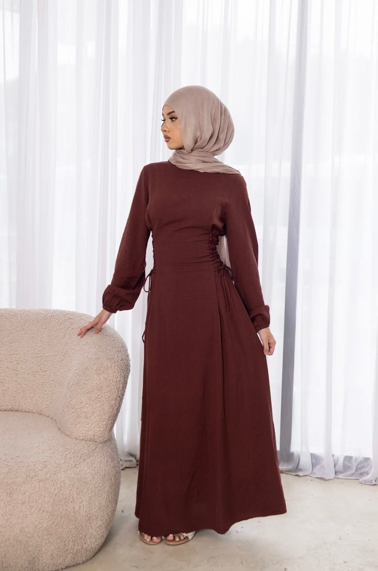 Elara Side Tie Dress - Copper