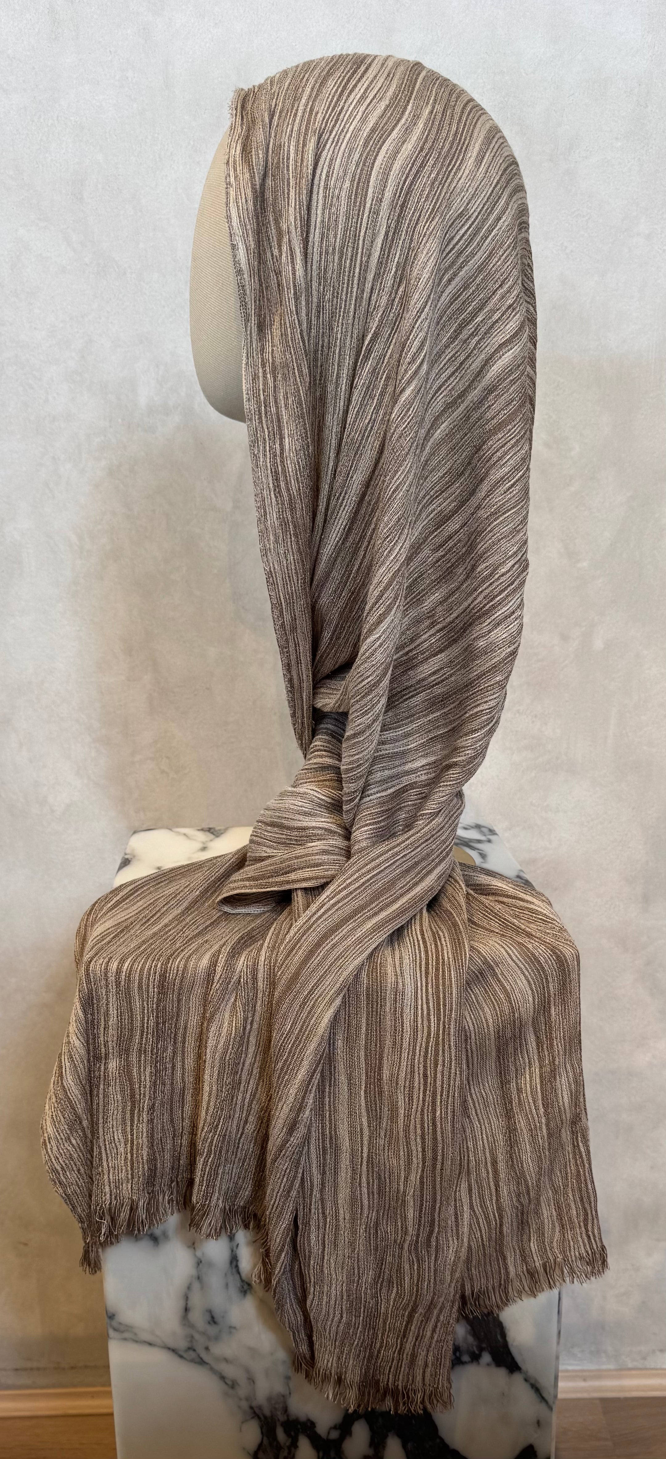 Rayon Wave Hijab - Almond