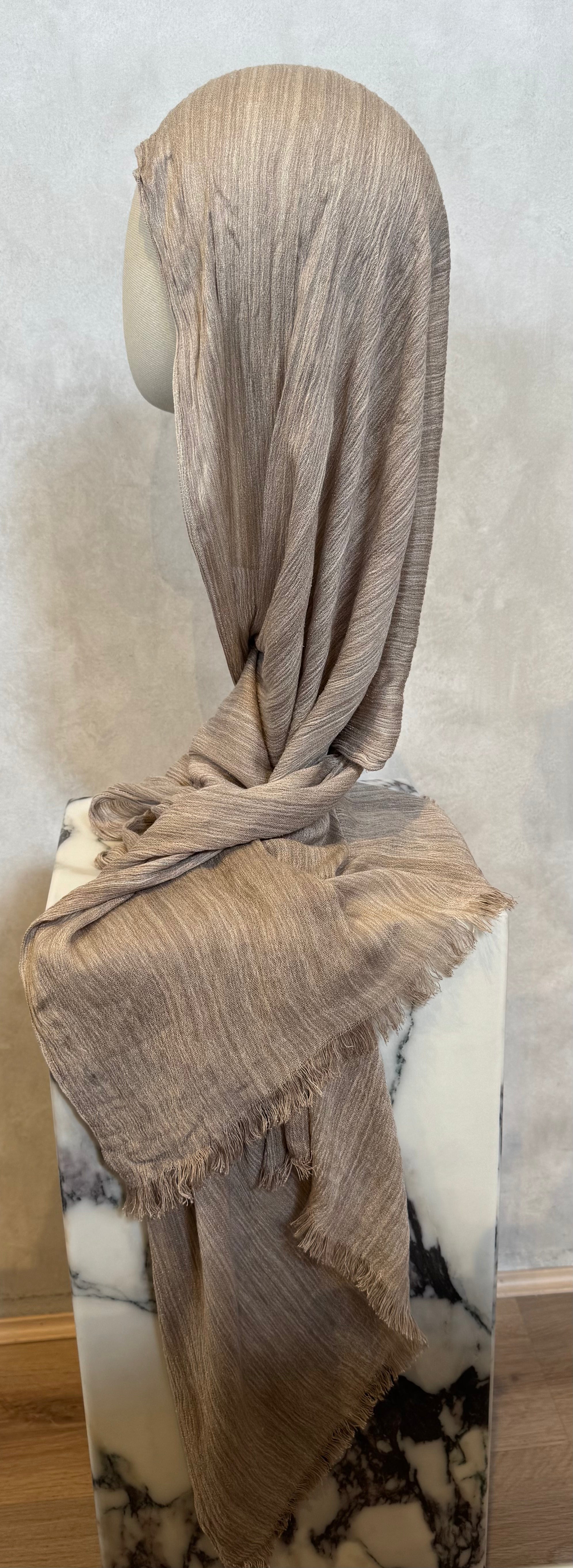 Rayon Wave Hijab - Biscuit