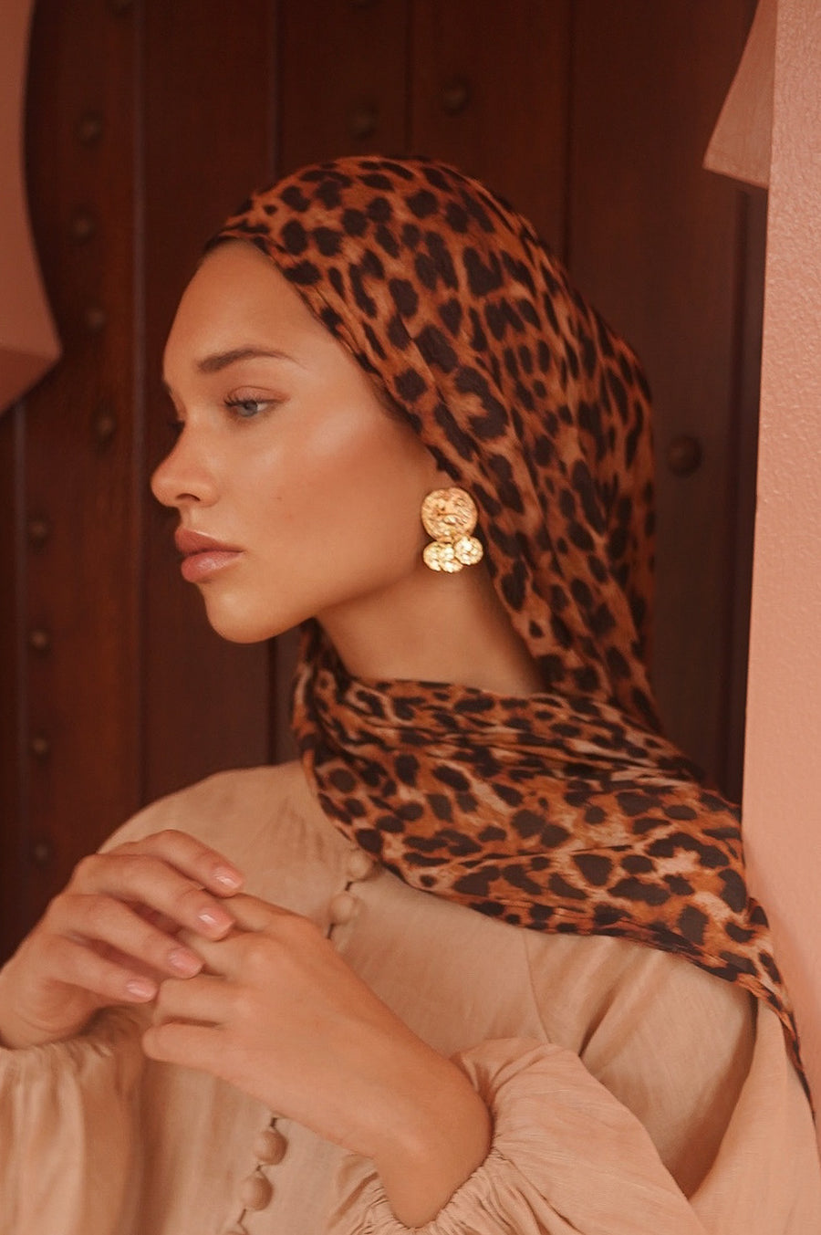 LEOPARD DOUBLE STITCH HIJAB