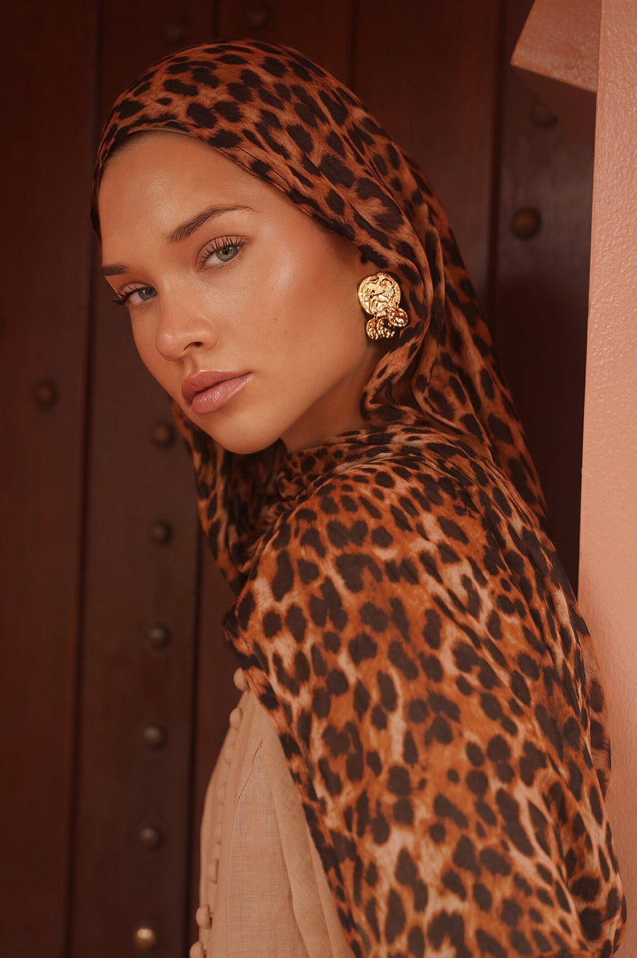 LEOPARD DOUBLE STITCH HIJAB