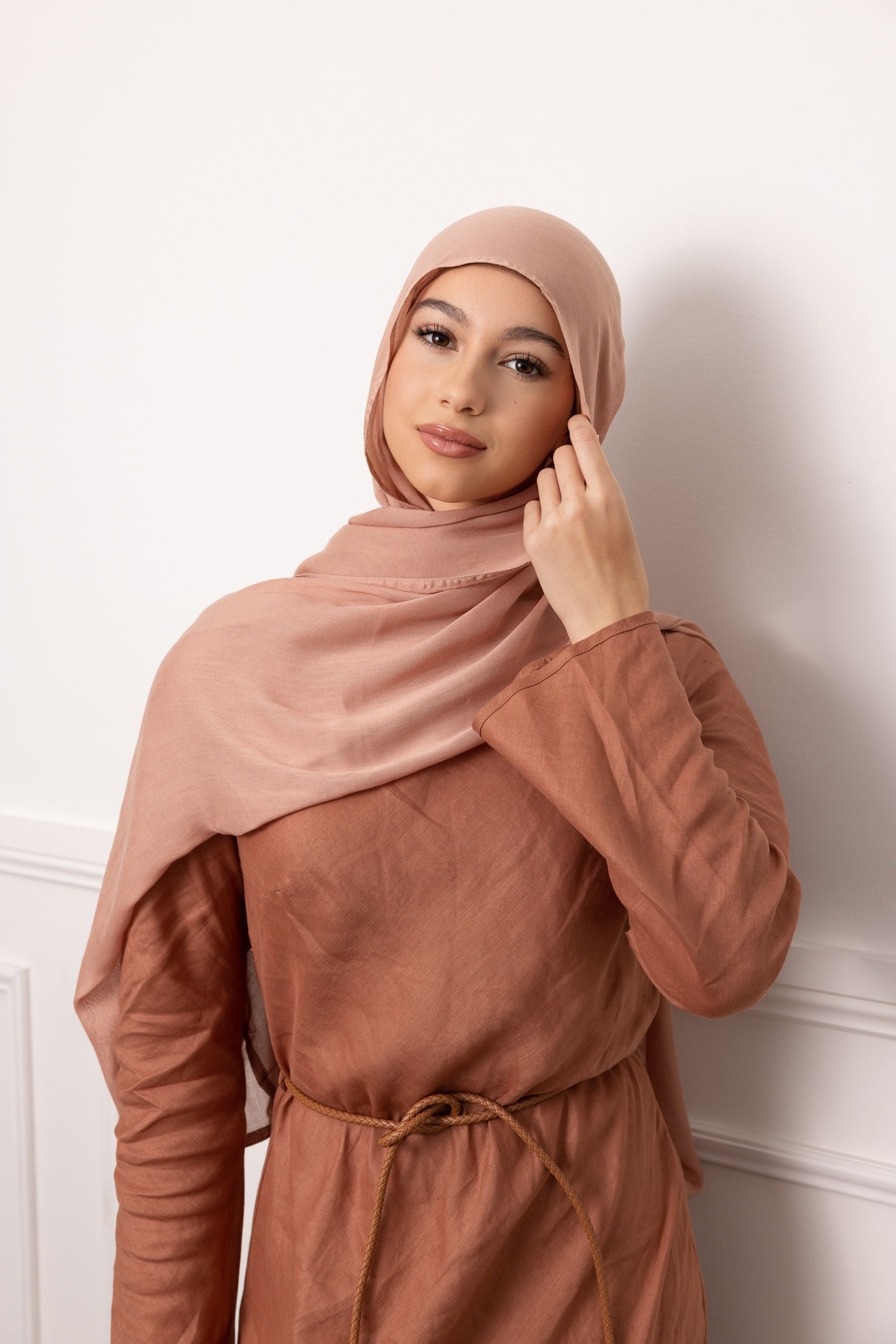 Luxe Double Stitch Hijab Petal