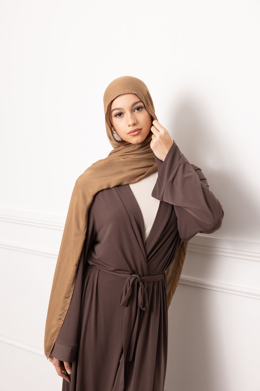 Luxe Double Stitch Hijab Toffee