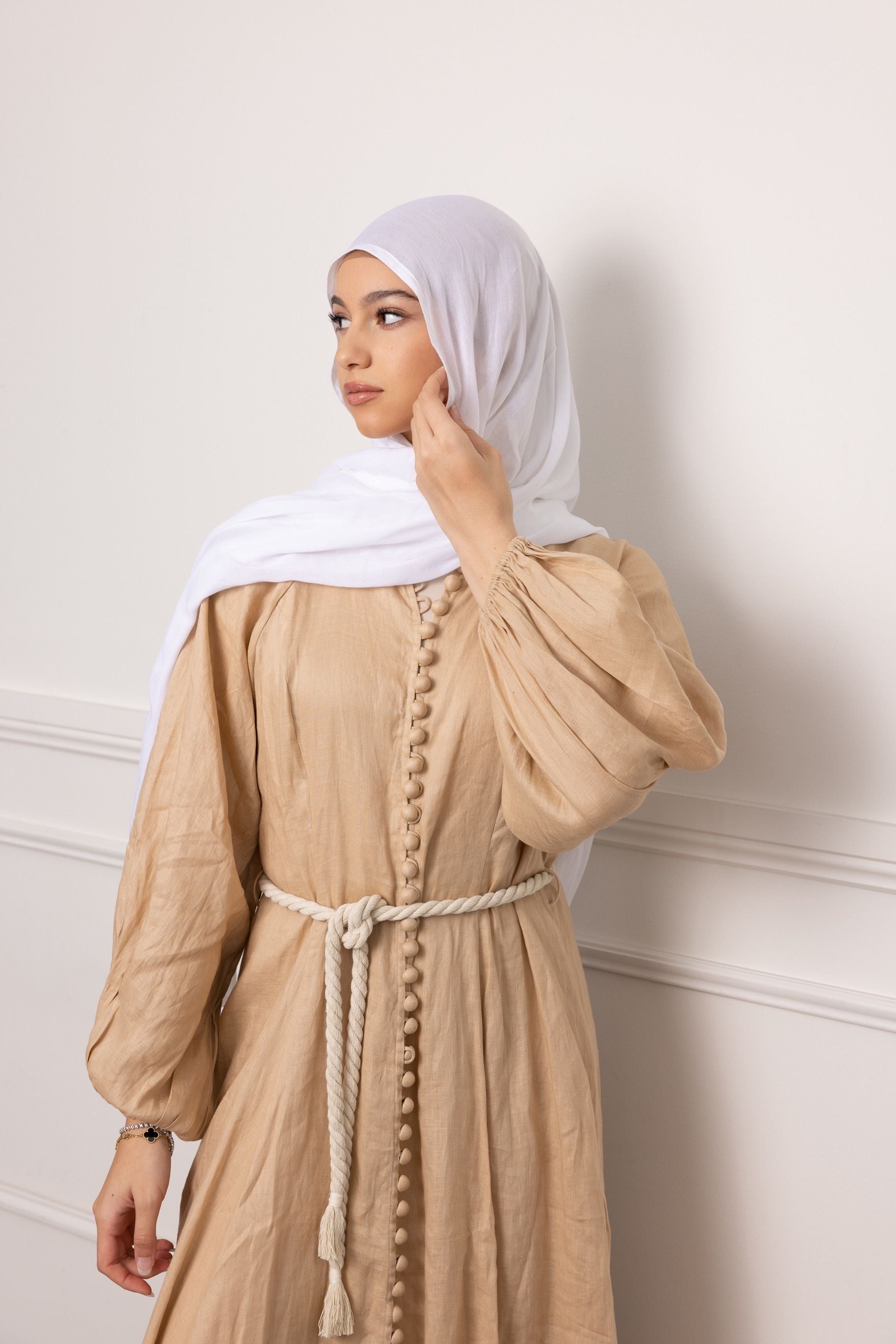 Luxe Double Stitch Hijab Snow