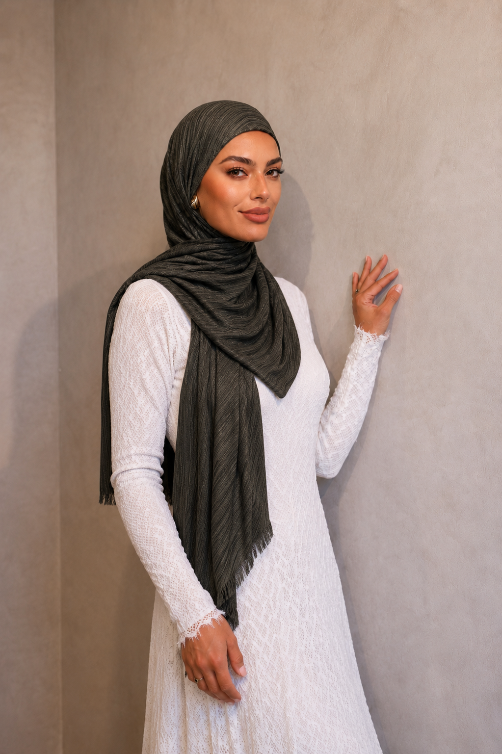 Rayon Wave Hijab - Forest