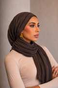 Rayon Wave Hijab - Chocolate