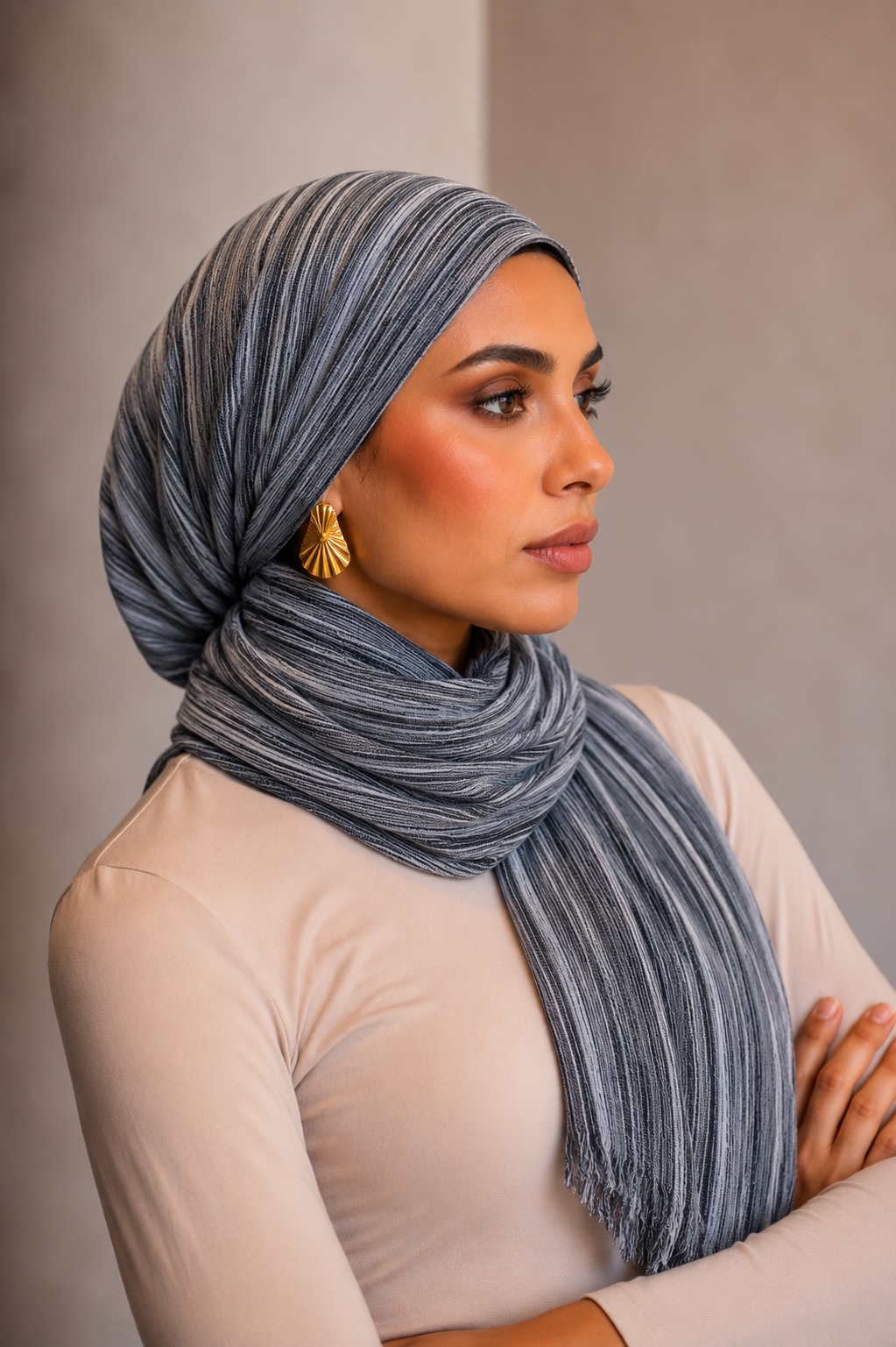 Rayon Wave Hijab - Sky