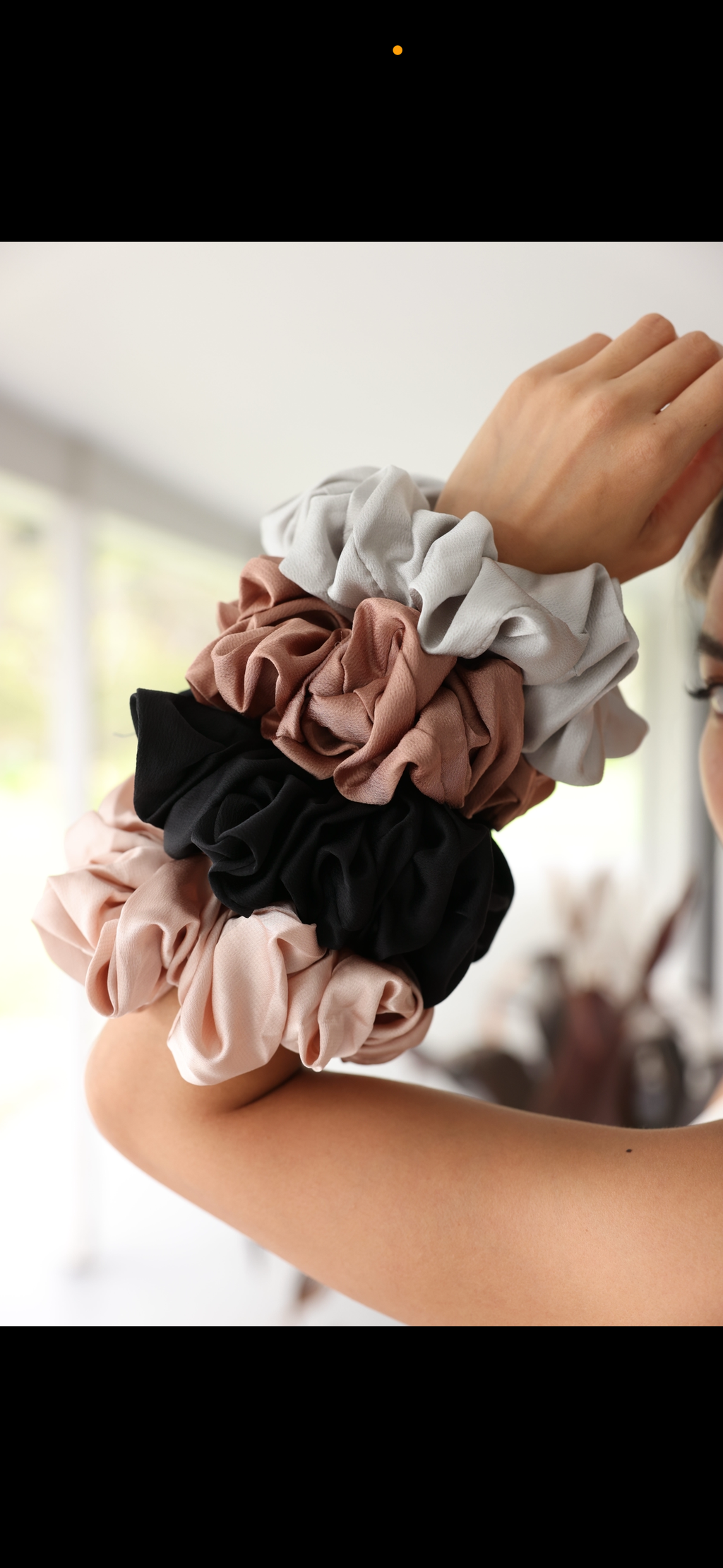 Silk satin scrunchies Midnight