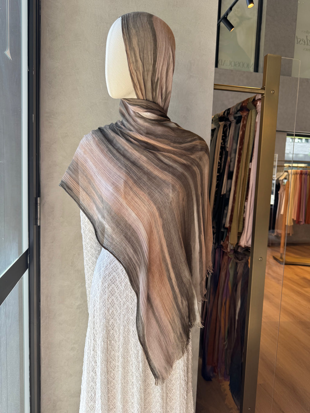 Printed Rayon Hijab - Sandstone