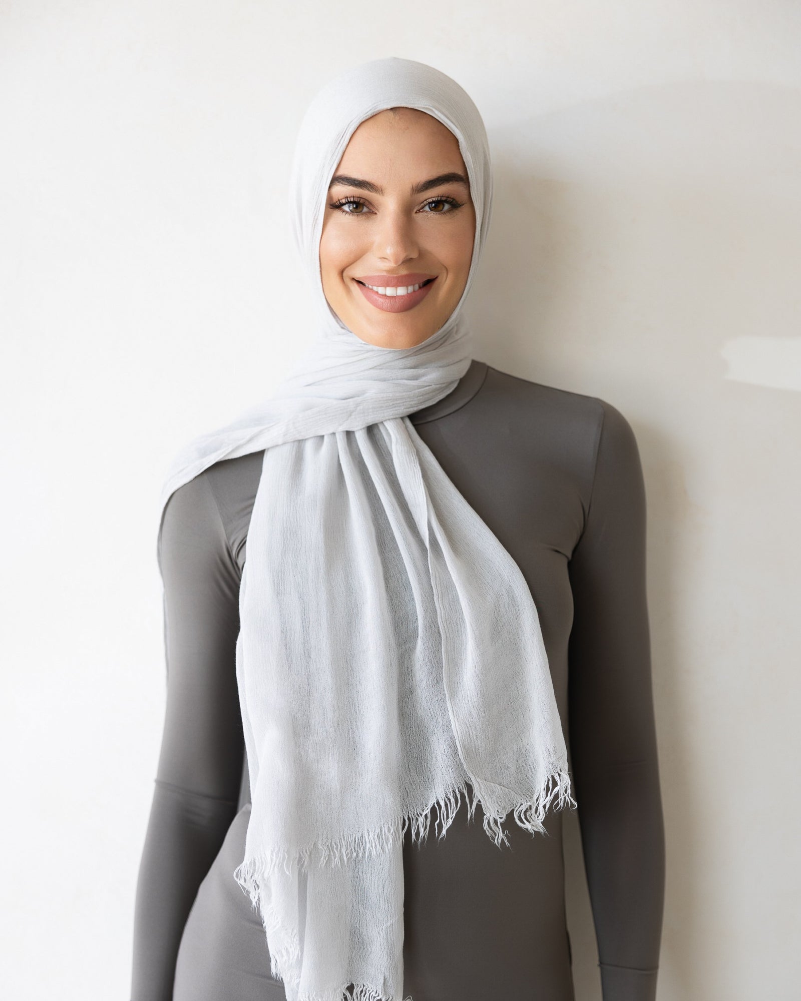 Luxe Rayon Hijab  Frayed Edge - CLOUD