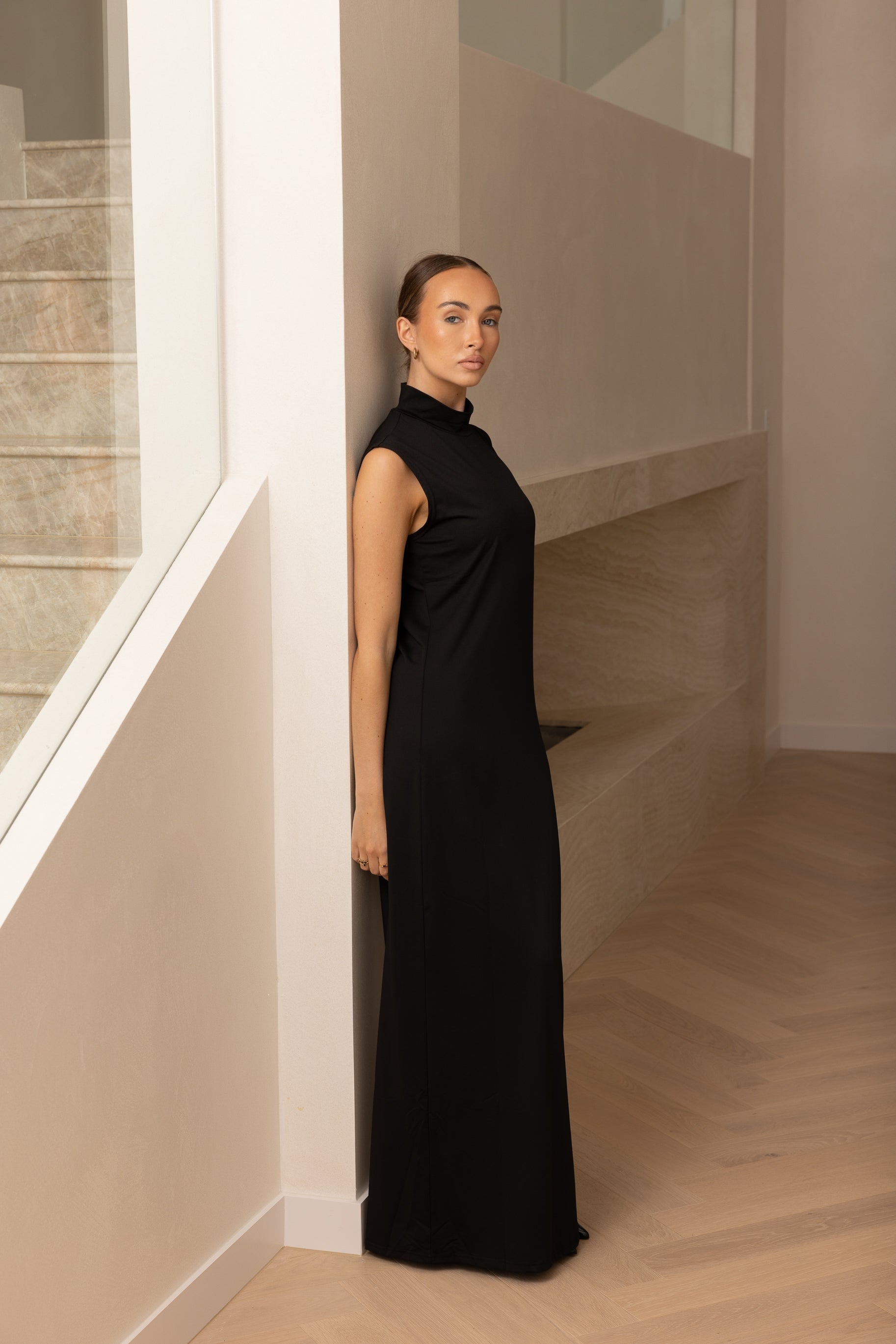 Luxe Sleeveless Slip Dress Midnight