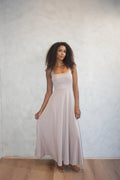 Luxe Box Neck Dress Fawn