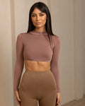 Luxe Hooded Crop Berry FINAL SALE