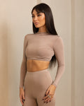 Luxe Hooded Crop Fawn FINAL SALE