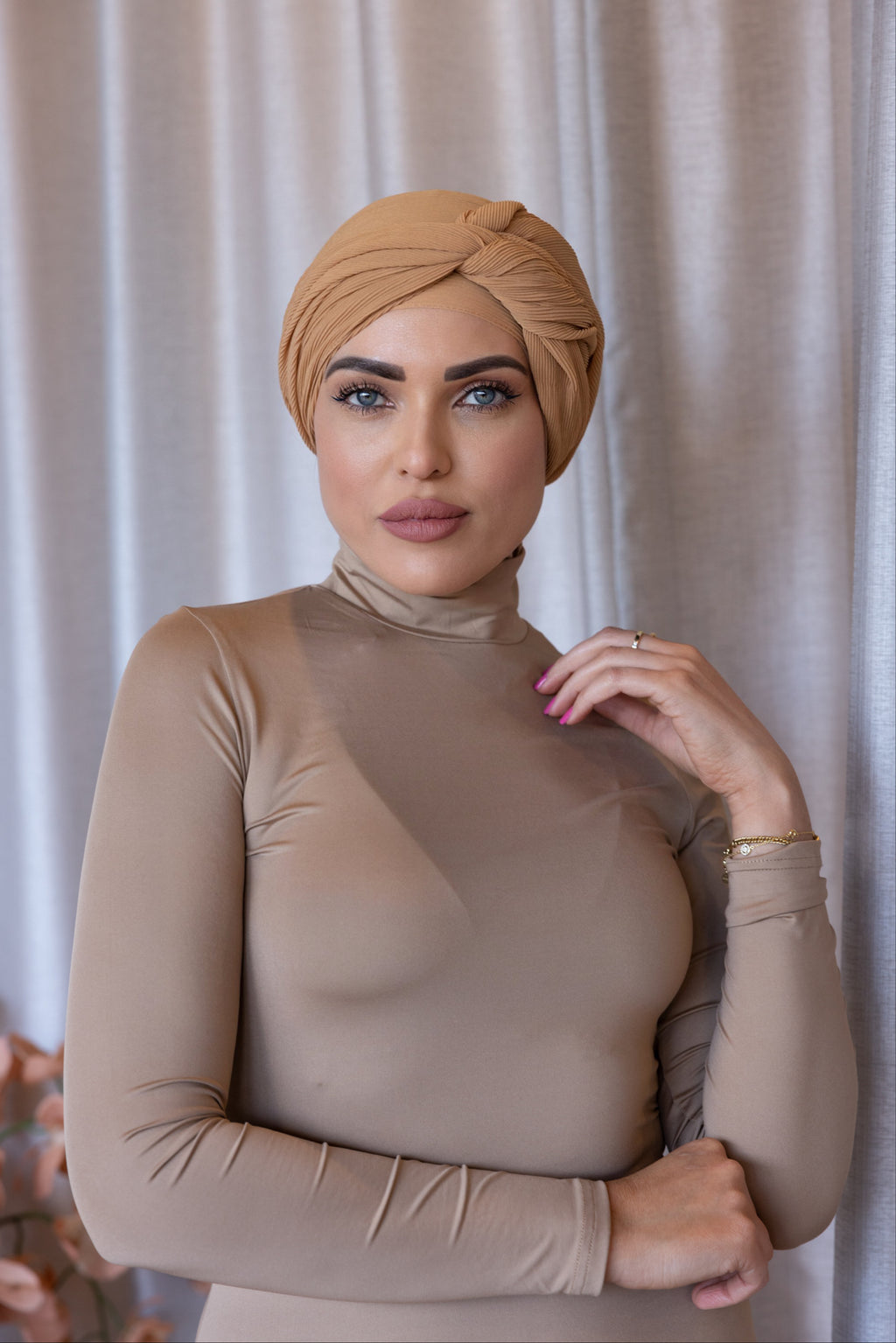 PLEATED HIJAB - Desert FINAL SALE