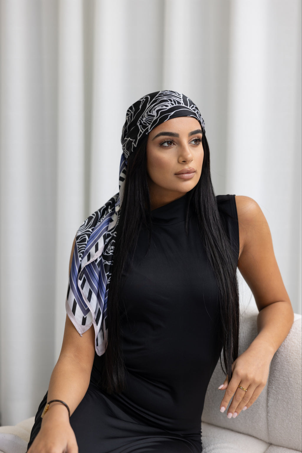 PRINTED SILK BLEND SQUARE SCARF - FLORENCE