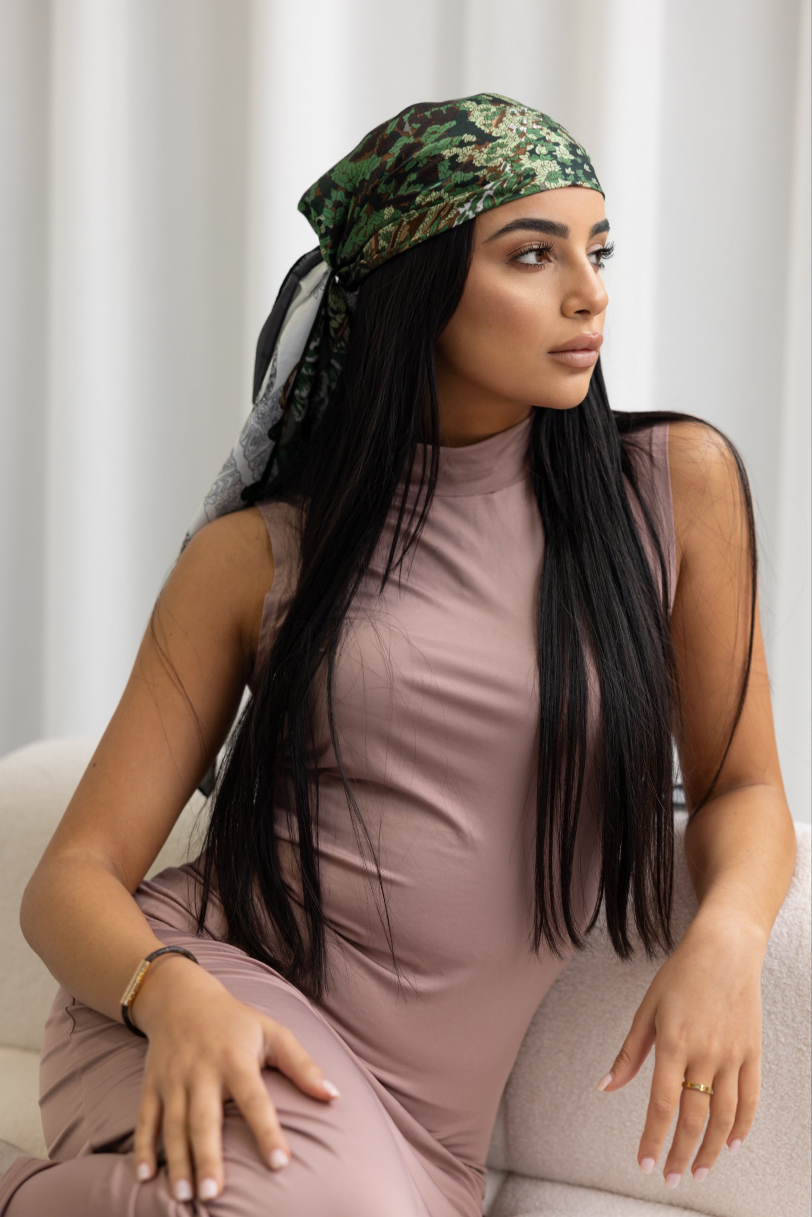 PRINTED SILK BLEND SQUARE SCARF - TUSCANY